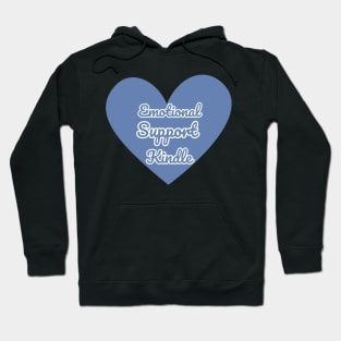 Emotional Support Kindle Blue - Text On Full Heart Hoodie